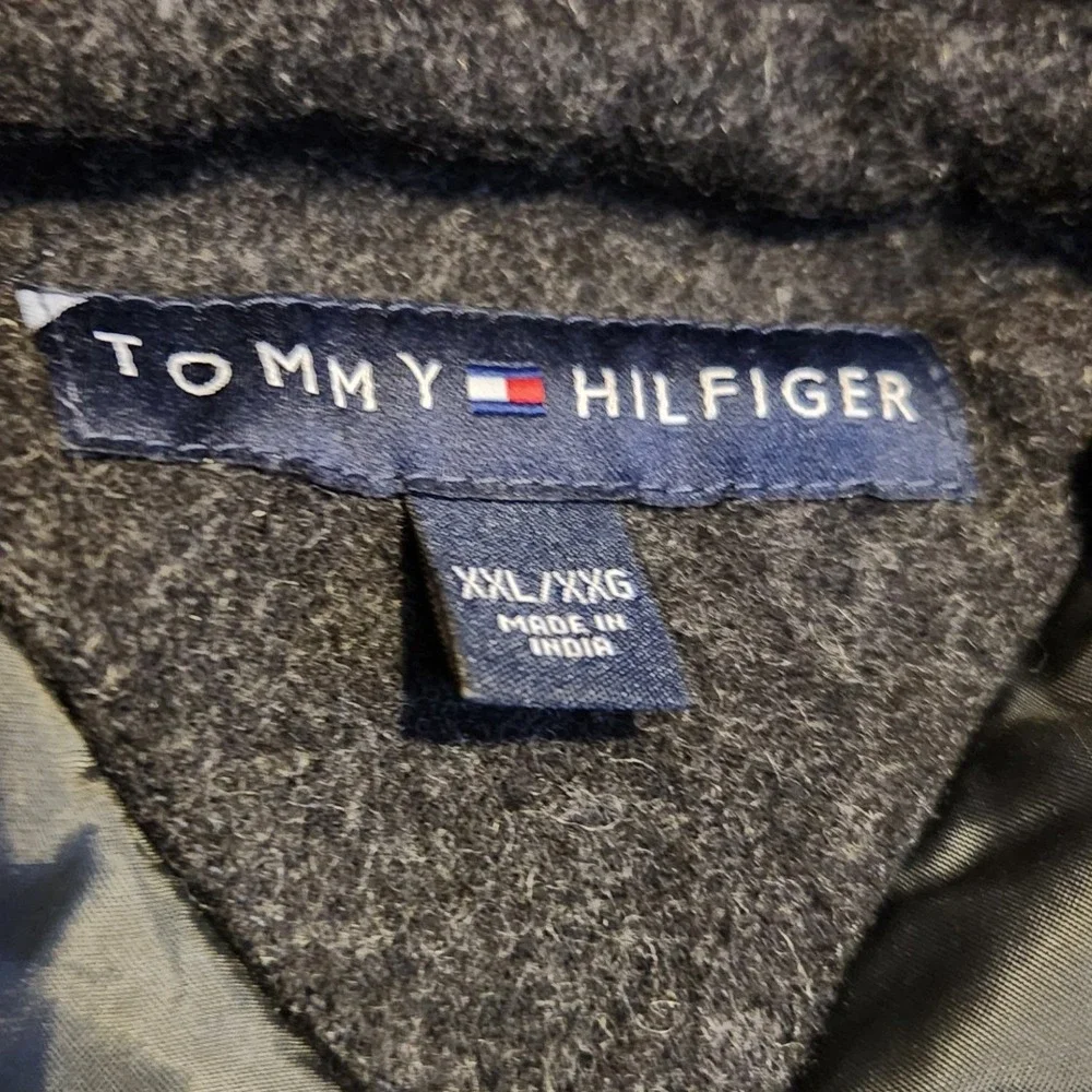 Tommy Hilfiger Field Jacket Mens XXL Charcoal Wool Blend Quilted KLG-LTK